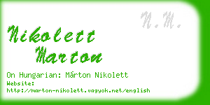nikolett marton business card
