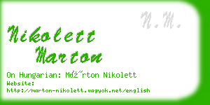 nikolett marton business card